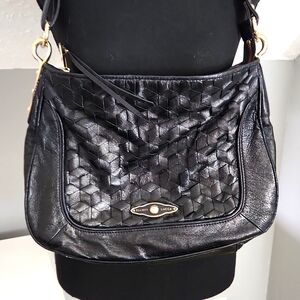 Elliott Lucca Purse, 100% Leather, Black, Shoulder Bag/Crossbody